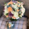 Букет невесты "Violet peach"